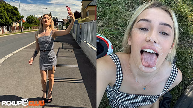 Pickupclub - Hot Blonde Insta Chick Rika Goes On Outdoor Scooter Adventure